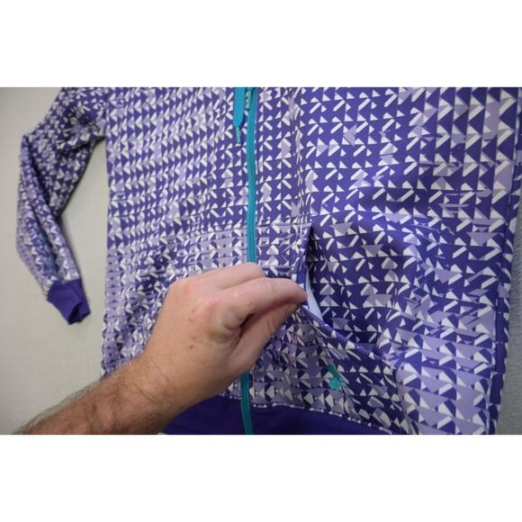 Under Armour Full Zip Fleece Jacket Semi-Fitted Geo Womens Sz Medium - Picture 3 of 7